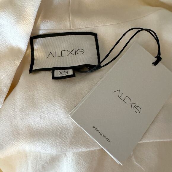 Alexis Raine Ivory Satin Wide Leg Jumpsuit XS Bridal Wedding Party Evening Wear - Picture 6 of 9